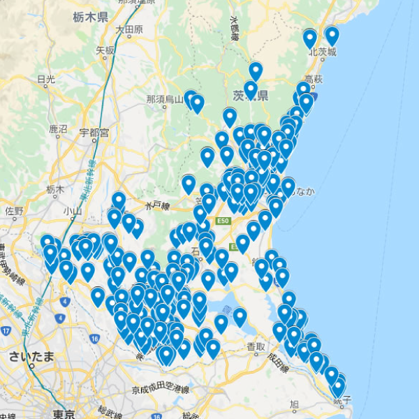 茨城県の加入者マップ