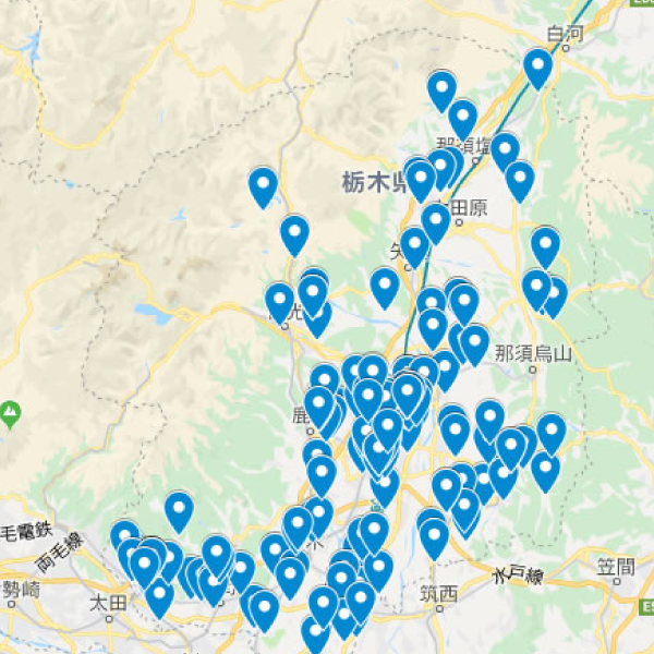 栃木県の加入者マップ