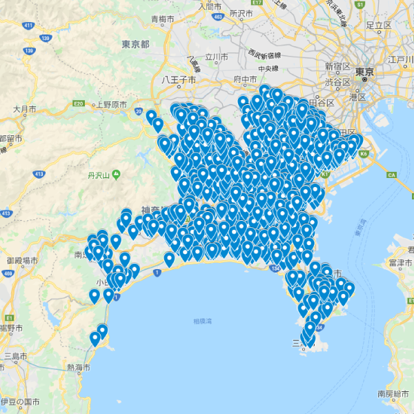 神奈川県の加入者マップ