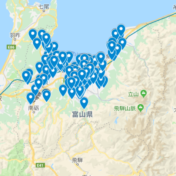 富山県の加入者マップ