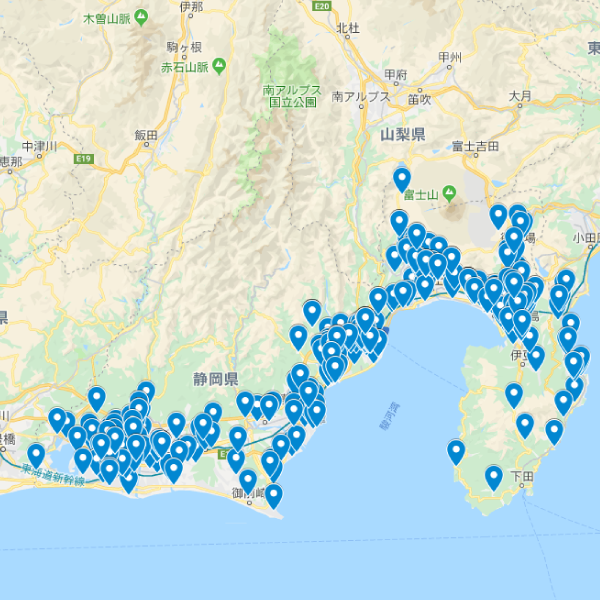 静岡県の加入者マップ