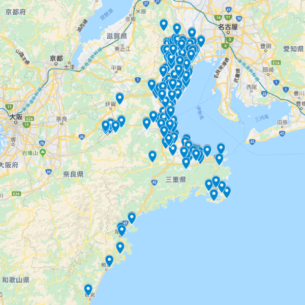 三重県の加入者マップ