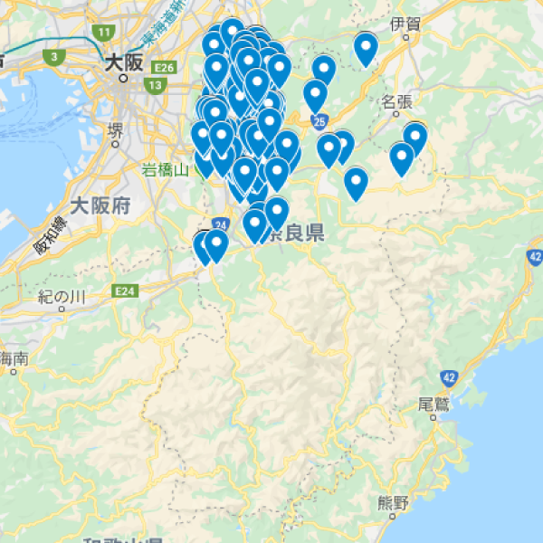 奈良県の加入者マップ