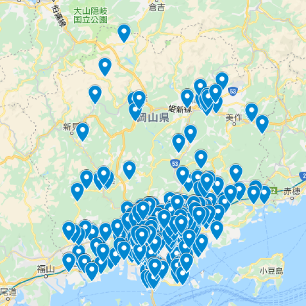 岡山県の加入者マップ