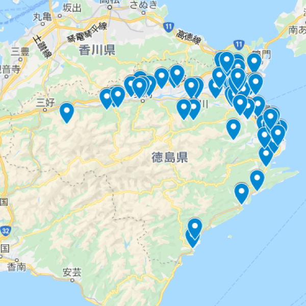 徳島県の加入者マップ