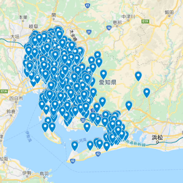 愛知県の加入者マップ