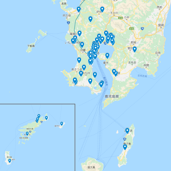 鹿児島県の加入者マップ